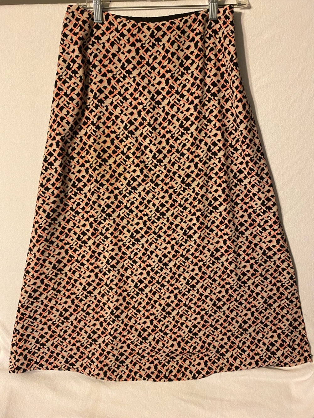 Villager Women's Pink and Black Patterned A-Line Skirt Size 6